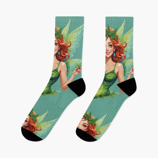 Item preview, Green Fairy with Flowers Marijuana Ganja Cannabis Weed Pot Leaf Stoner Girl Smoker High 420 designed and sold by SteamParliament.