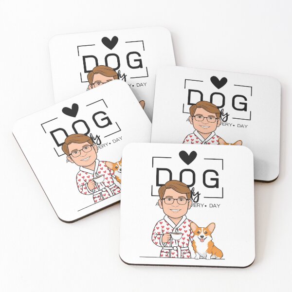 Item preview,  Dog Dad All Day Every Day – Cozy Morning with a Welsh Corgi Pembroke designed and sold by GoodyPaws.