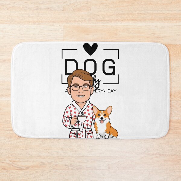 Item preview,  Dog Dad All Day Every Day – Cozy Morning with a Welsh Corgi Pembroke designed and sold by GoodyPaws.