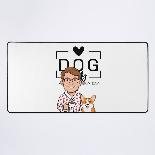 Item preview,  Dog Dad All Day Every Day – Cozy Morning with a Welsh Corgi Pembroke designed and sold by GoodyPaws.