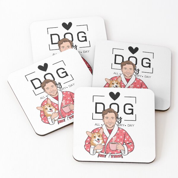 Item preview, Dog Dad All Day Every Day – Cozy Morning with a Welsh Corgi Pembroke designed and sold by GoodyPaws.