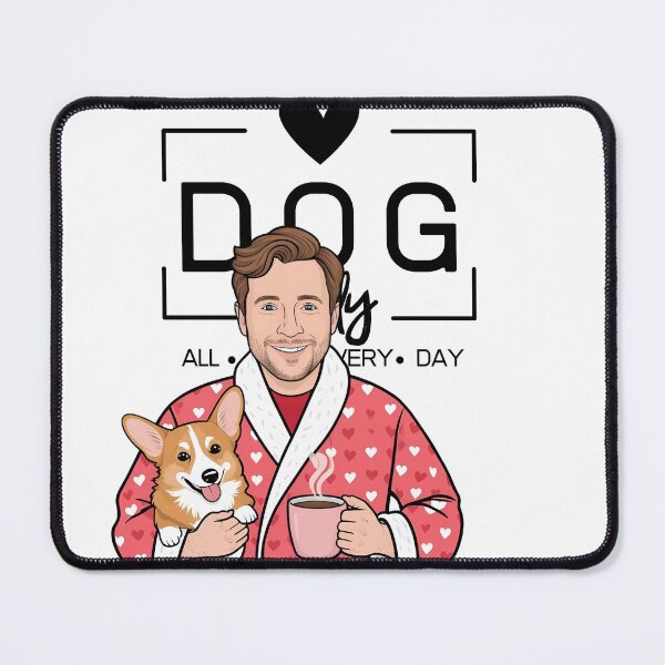 Item preview, Dog Dad All Day Every Day – Cozy Morning with a Welsh Corgi Pembroke designed and sold by GoodyPaws.