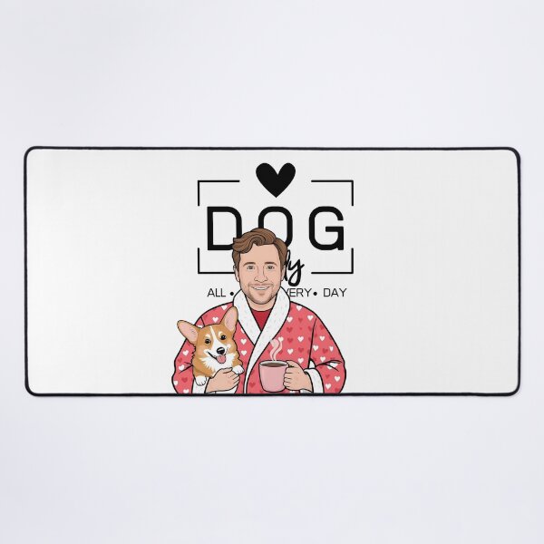 Item preview, Dog Dad All Day Every Day – Cozy Morning with a Welsh Corgi Pembroke designed and sold by GoodyPaws.