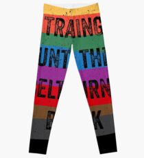 Funny Karate Design Keep Training Until The Belt Turns Black Transp Lightarent Leggings