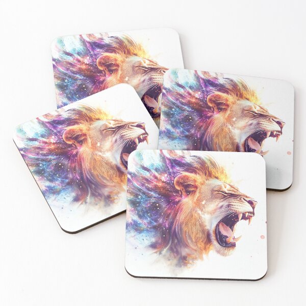 Item preview, Cosmic Roaring Lion – Neon Energy Art designed and sold by PixelReverb.