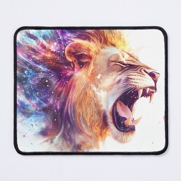 Item preview, Cosmic Roaring Lion – Neon Energy Art designed and sold by PixelReverb.