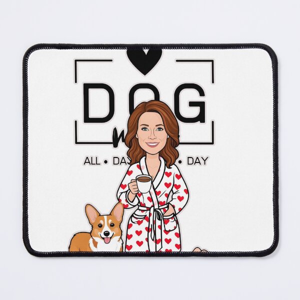 Item preview, Dog Mom All Day Every Day – Cozy Morning with a Welsh Corgi Pembroke designed and sold by GoodyPaws.