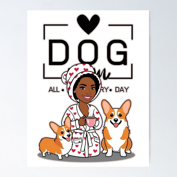 Item preview,  Dog Mom All Day Every Day – Cozy Morning with a Welsh Corgi Pembroke designed and sold by GoodyPaws.
