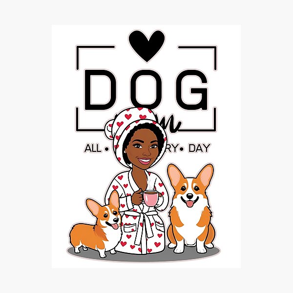 Item preview,  Dog Mom All Day Every Day – Cozy Morning with a Welsh Corgi Pembroke designed and sold by GoodyPaws.