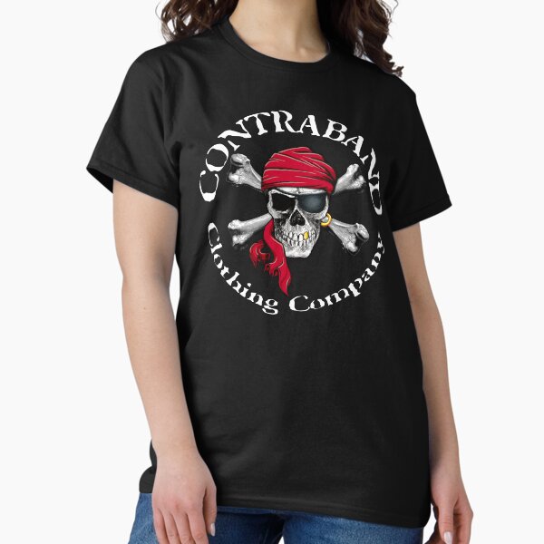 CONTRABAND - Red Bandana - Skull & Bones - Oval Logo Classic T-Shirt