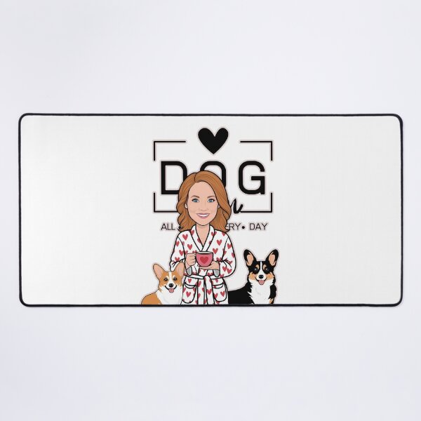 Item preview, Dog Mom All Day Every Day – Cozy Morning with a Welsh Corgi Pembroke designed and sold by GoodyPaws.