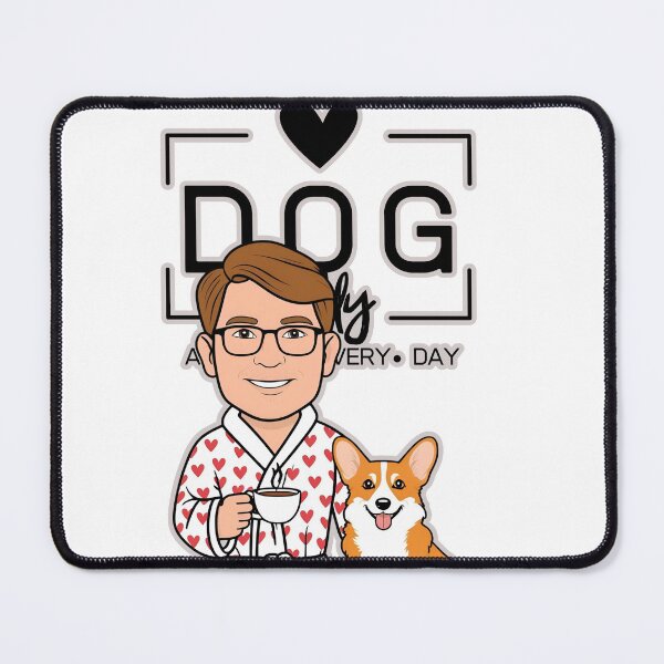 Item preview,  Dog Dad All Day Every Day – Cozy Morning with a Welsh Corgi Pembroke designed and sold by GoodyPaws.