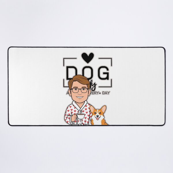 Item preview, Dog Dad All Day Every Day – Cozy Morning with a Welsh Corgi Pembroke designed and sold by GoodyPaws.