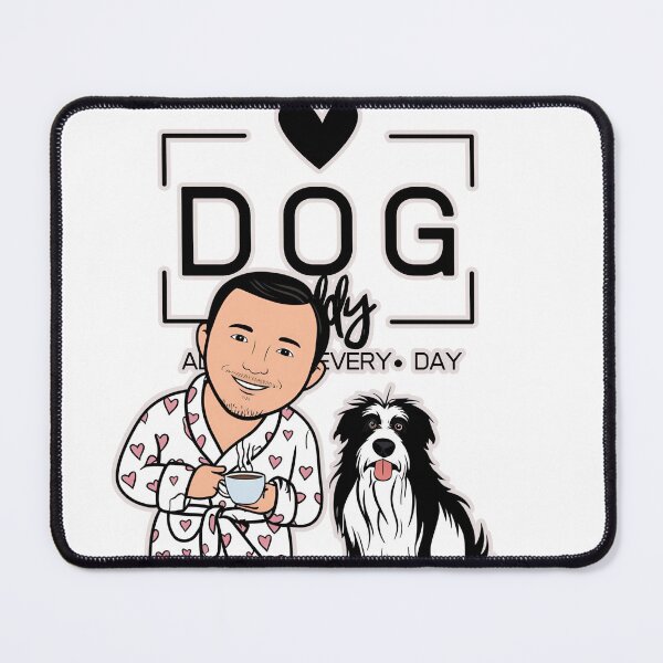 Item preview, Dog Dad All Day Every Day – Cozy Morning with a Pyrenean Sheepdog designed and sold by GoodyPaws.