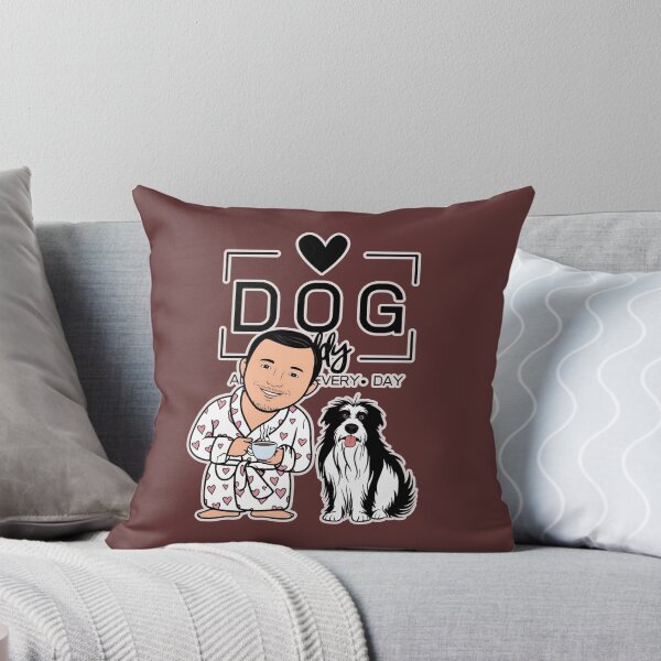 Item preview, Dog Dad All Day Every Day – Cozy Morning with a Pyrenean Sheepdog designed and sold by GoodyPaws.