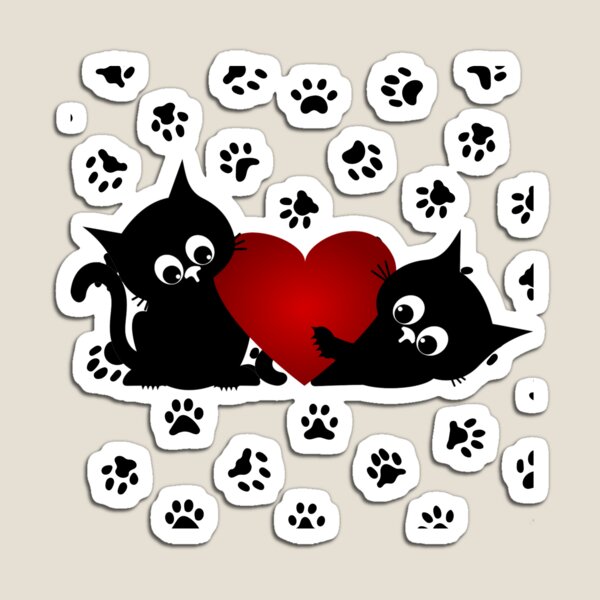 Item preview, Cats holding a giant heart designed and sold by MULTIVERSE CREATIVE.