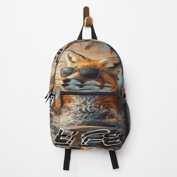 Item preview, fox lounges on a sunlit beach LIFE designed and sold by Mindful56.