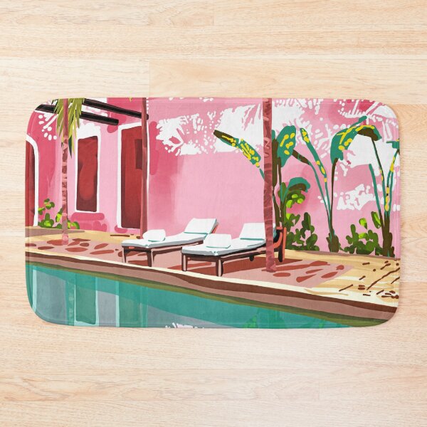 Item preview, Vacay Villa | Blush Pink Summer Architecture | Tropical Travel Building | Palm Bohemian Resort designed and sold by 83oranges.com.