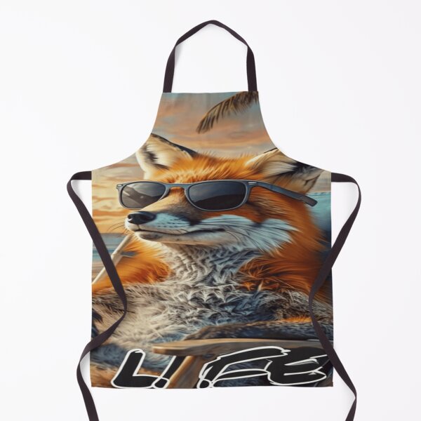 Item preview, fox lounges on a sunlit beach LIFE designed and sold by Mindful56.