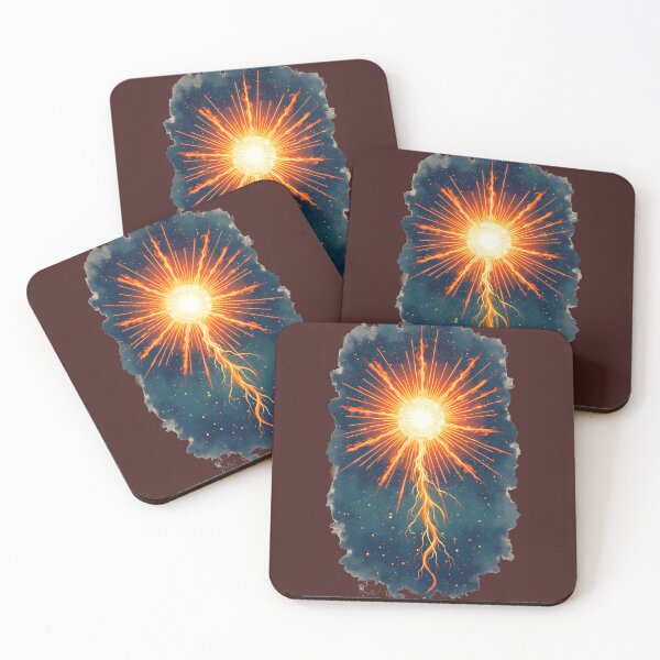 Item preview, Fiery Cosmic Sun – Mystical Solar Energy Artwork designed and sold by Thread-Verse.