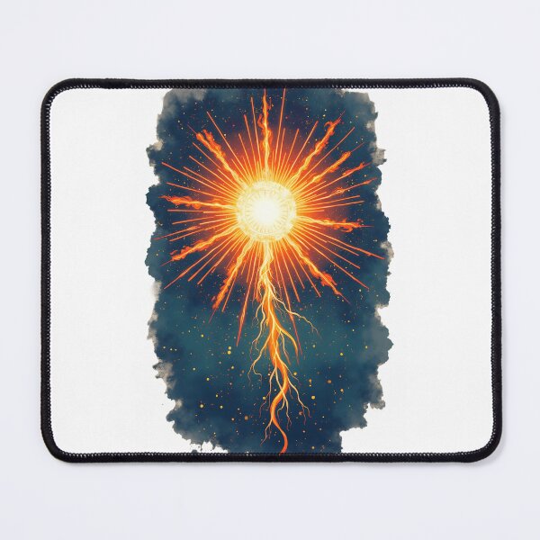 Item preview, Fiery Cosmic Sun – Mystical Solar Energy Artwork designed and sold by Thread-Verse.