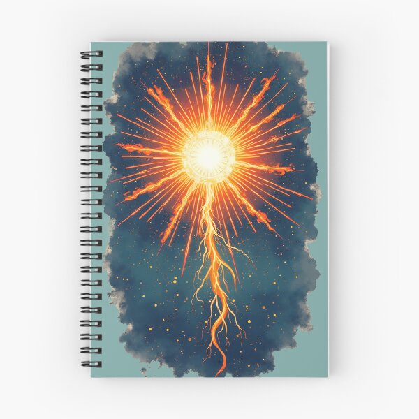 Item preview, Fiery Cosmic Sun – Mystical Solar Energy Artwork designed and sold by Thread-Verse.