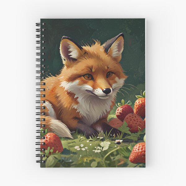 Item preview, A cheerful fox with a body made of ripe strawberries designed and sold by Nickyayee.