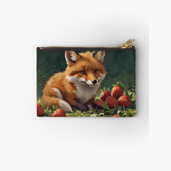 Item preview, A cheerful fox with a body made of ripe strawberries designed and sold by Nickyayee.