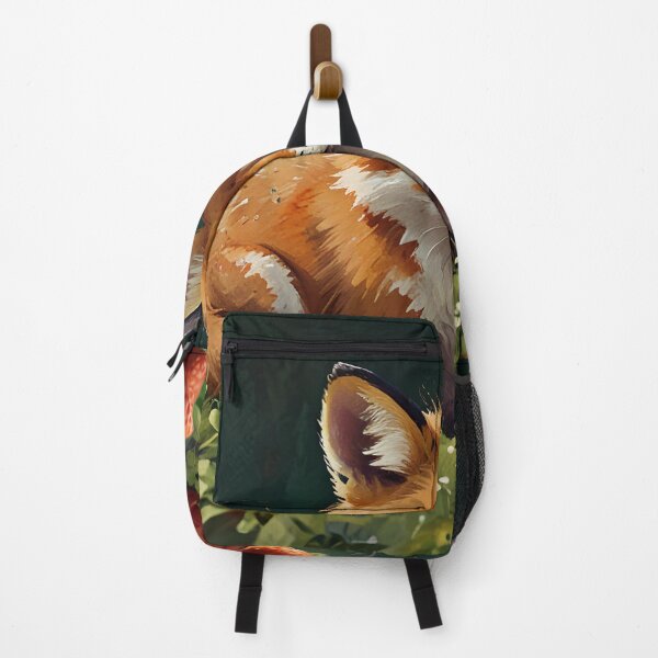 Item preview, A cheerful fox with a body made of ripe strawberries designed and sold by Nickyayee.