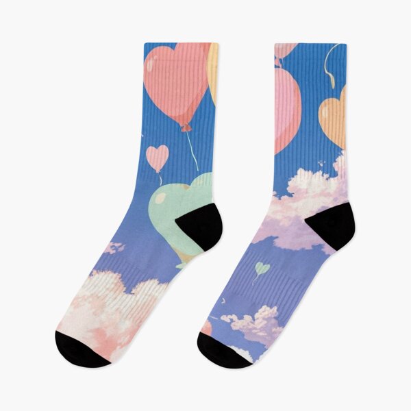 Item preview, Heart Balloons Floating in a Pastel Sky designed and sold by Spicex2.