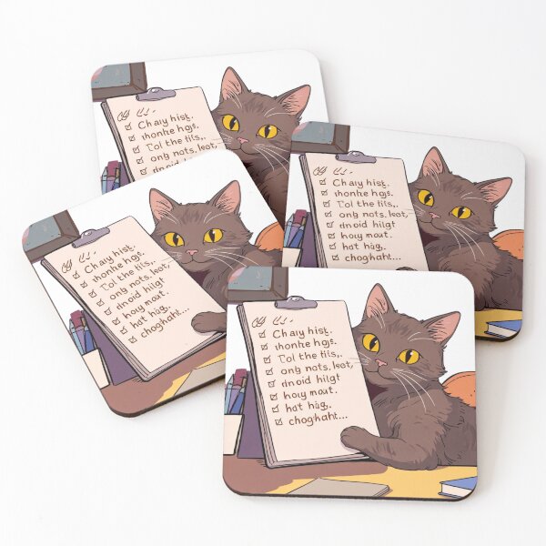 Item preview, Cute Cat with a Mysterious To-Do List designed and sold by Spicex2.