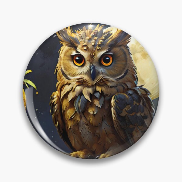 Item preview, Wise Owl with Pineapple Feathers Under the Moonlight designed and sold by Nickyayee.