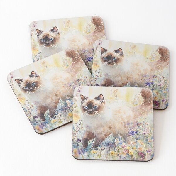 Item preview, Birman Cat in Wildflowers designed and sold by laurashawart.