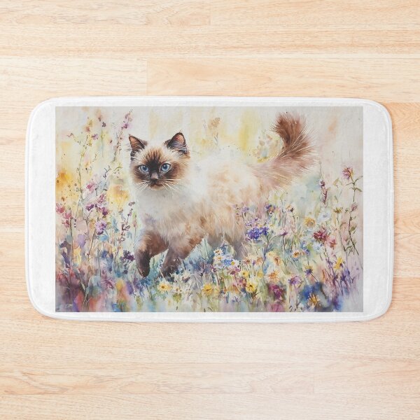 Artikelvorschau, Birma-Katze in Wildblumen entworfen und verkauft von laurashawart.