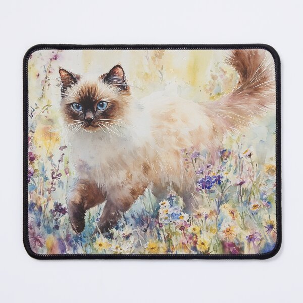 Item preview, Birman Cat in Wildflowers designed and sold by laurashawart.