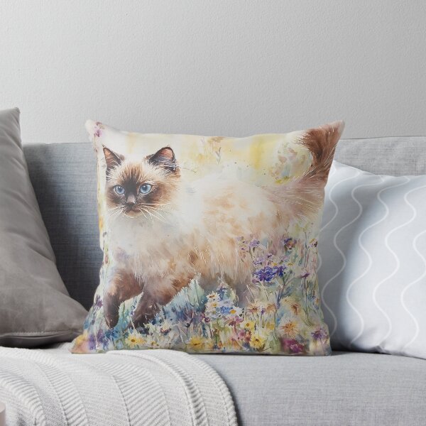 Item preview, Birman Cat in Wildflowers designed and sold by laurashawart.