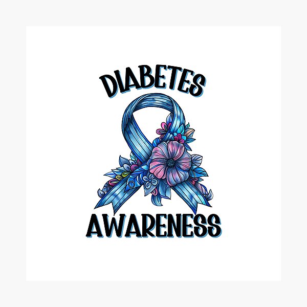 Item preview, Floral Diabetes Awareness Ribbon designed and sold by Crystal Jennings.
