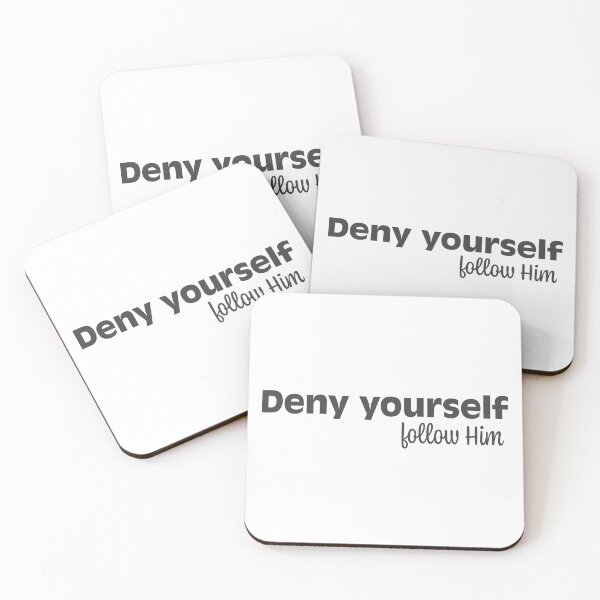 Item preview, Deny Yourself Follow Him – Christian Lent Season Typography designed and sold by CrossCrafted.