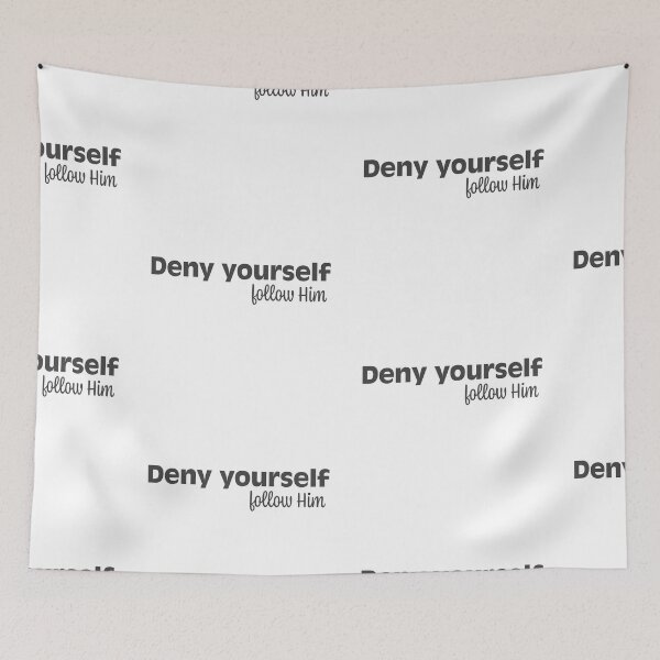 Item preview, Deny Yourself Follow Him – Christian Lent Season Typography designed and sold by CrossCrafted.
