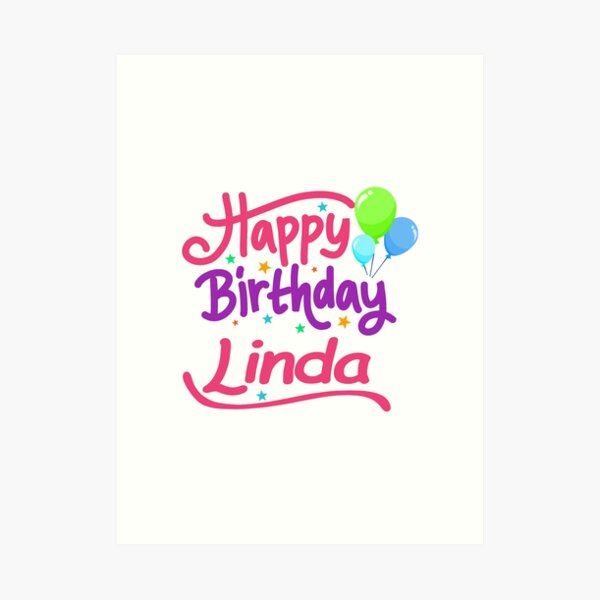 Impression Artistique Joyeux Anniversaire Linda Par Elhefe Redbubble