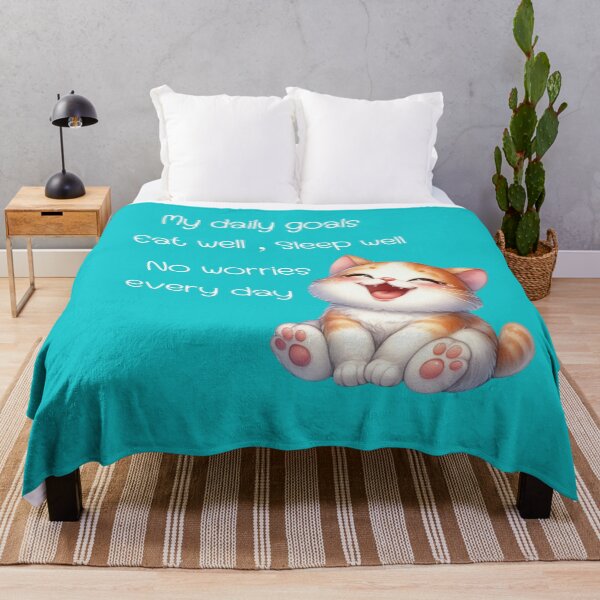 Item preview, funny cat memes_my daily goals eat and sleep well designed and sold by jessie848v.