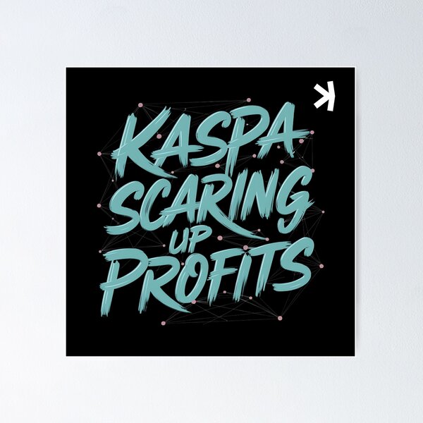 Artikelvorschau, Minimalistisches Design des Kaspa Lightning Network Crypto entworfen und verkauft von RadDeck.