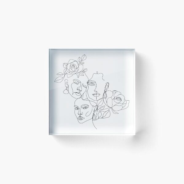Item preview, Minimal women's line art. Illustration with one line woman face, flowers and leaves.  designed and sold by CoCoArt-Ua.