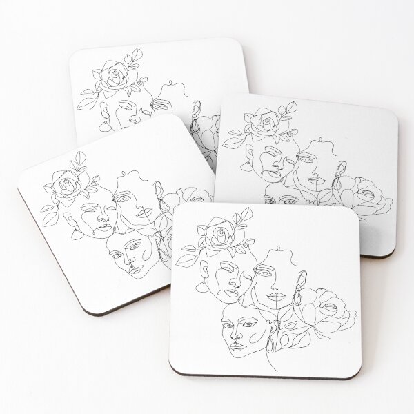 Item preview, Minimal women's line art. Illustration with one line woman face, flowers and leaves.  designed and sold by CoCoArt-Ua.
