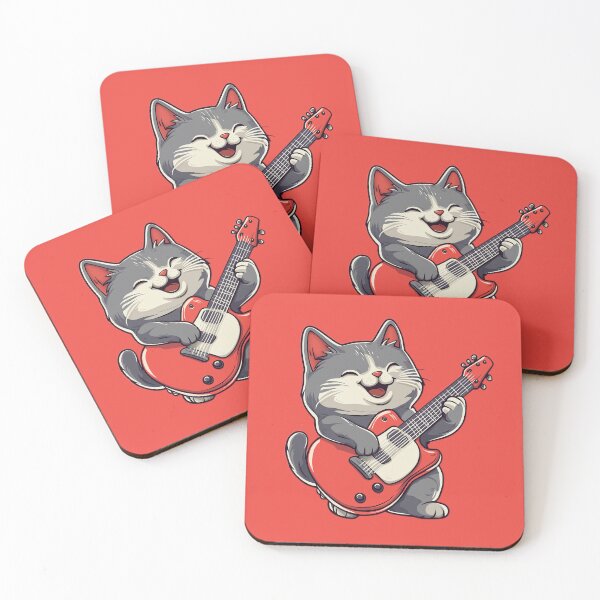 Item preview, Cat plays guitar designed and sold by FluffyGallery.
