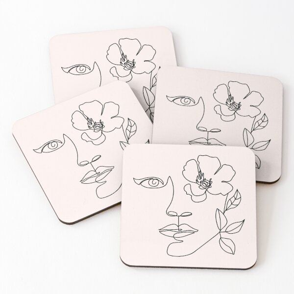 Item preview, Minimal woman line art. One line woman face with flower. designed and sold by CoCoArt-Ua.