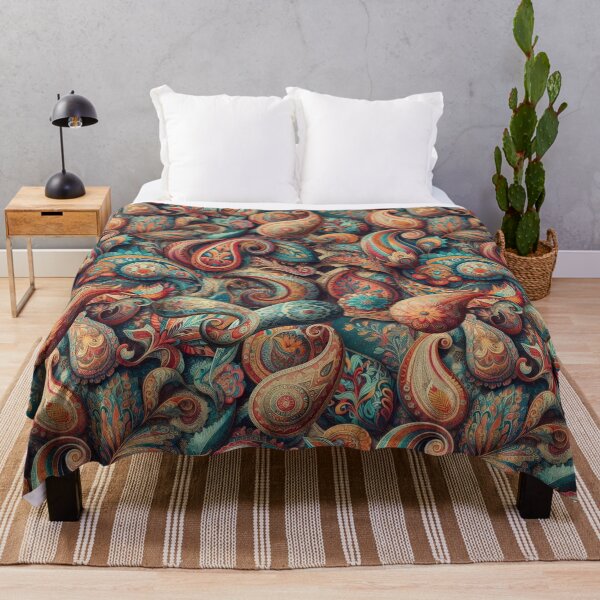 Item preview, Bohemian Paisley Pile 3D Teardrop Tadpoles Ornate Boteh Boho Maximalism Leaves Flowers Persian Colorful designed and sold by TheTimeTaxi.