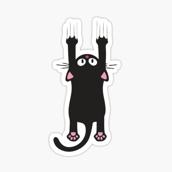 Artikel-Vorschau von Schwarze Katze hält sich fest, designt und verkauft von Fanverse Merchandise.