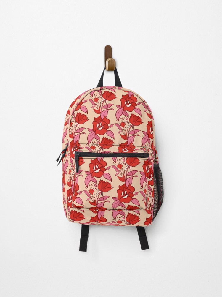 Thumbnail 1 of 3, Backpack, Red Roses Pink Roses designed and sold by AnniBoDesign.