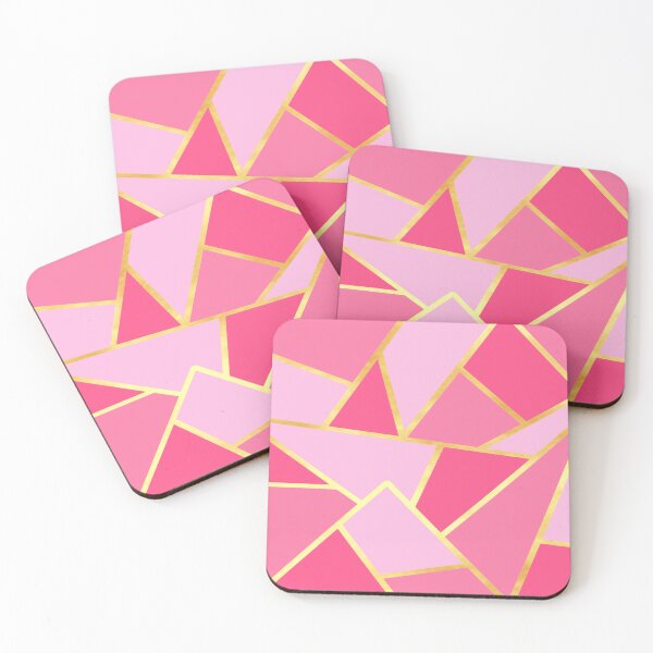 Item preview, Abstract Geometric Design in pink and gold designed and sold by CreaTwinkles.